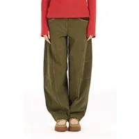 KOMODO KOMODO Damen vegan Hose Mit Weitem Bein Amelia In Khaki – Produktbild 1 von 1