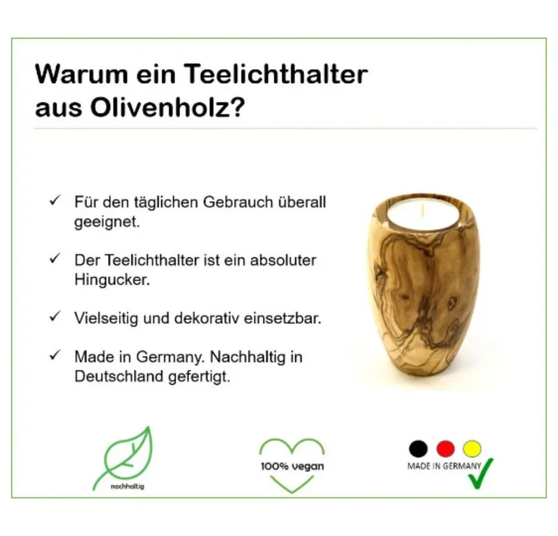 Olivenholz erleben Olivenholz erleben Teelichthalter SÜßER TRAUM – Produktbild 7 von 8