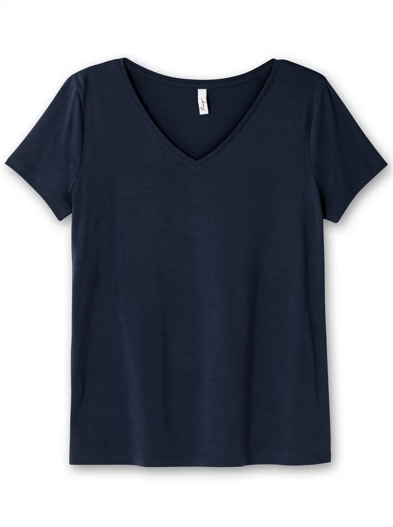 sheego T-Shirt marine, Marine, – Produktbild 1 von 3
