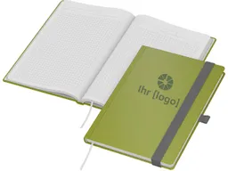 Notizbuch 'green+blue' grün aus Apfelresten inkl. Prägung – Produktbild 1 von 1