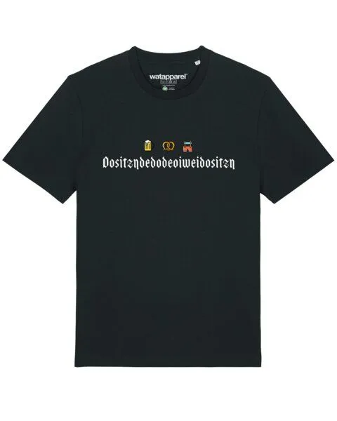 watapparel watapparel T-Shirt Unisex Dositzndedodeoiweidositzn, Black, – Produktbild 1 von 3