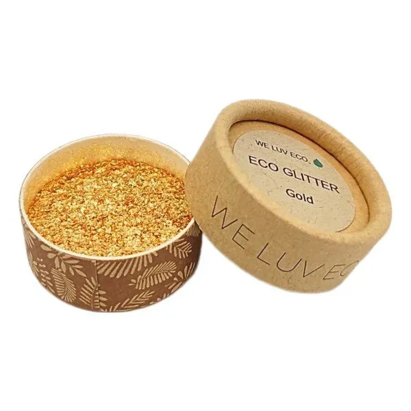 WE LUV ECO WE LUV ECO ECO GLITTER | nachhaltig | plastikfrei | vegan | ökologischer Glitzer, Gold, – Produktbild 1 von 3