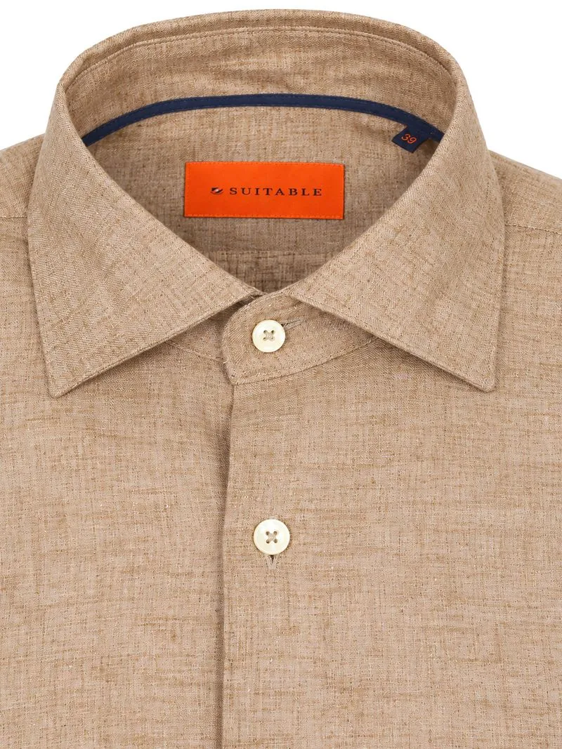 Suitable Suitable Hemd Melange Camel - Größe 40 (M), Braun, – Produktbild 3 von 5