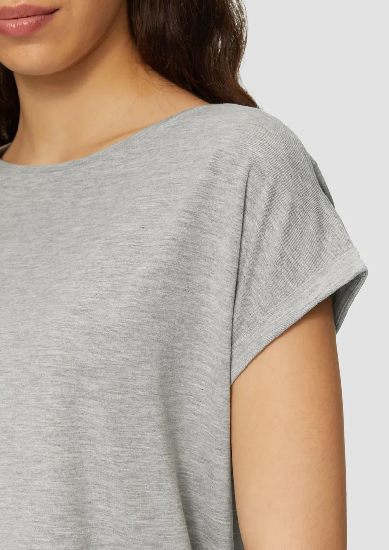 QS QS T-Shirt aus Lyocellmix, Grau, – Produktbild 4 von 4