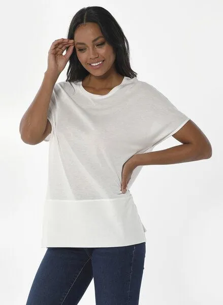 ORGANICATION ORGANICATION T-shirt aus Tencel Lyocell und Bio-Baumwolle, Weiß(off white), – Produktbild 1 von 4