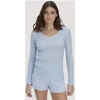 hessnatur hessnatur Pointelle Henley Schlafshirt PURE COTTON aus reiner Bio-Baumwolle – Produktbild 1 von 1