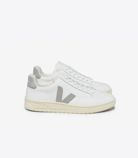 Veja Veja Sneaker Damen - V-12 Leather, Weiß (extra white light grey), – Produktbild 1 von 3