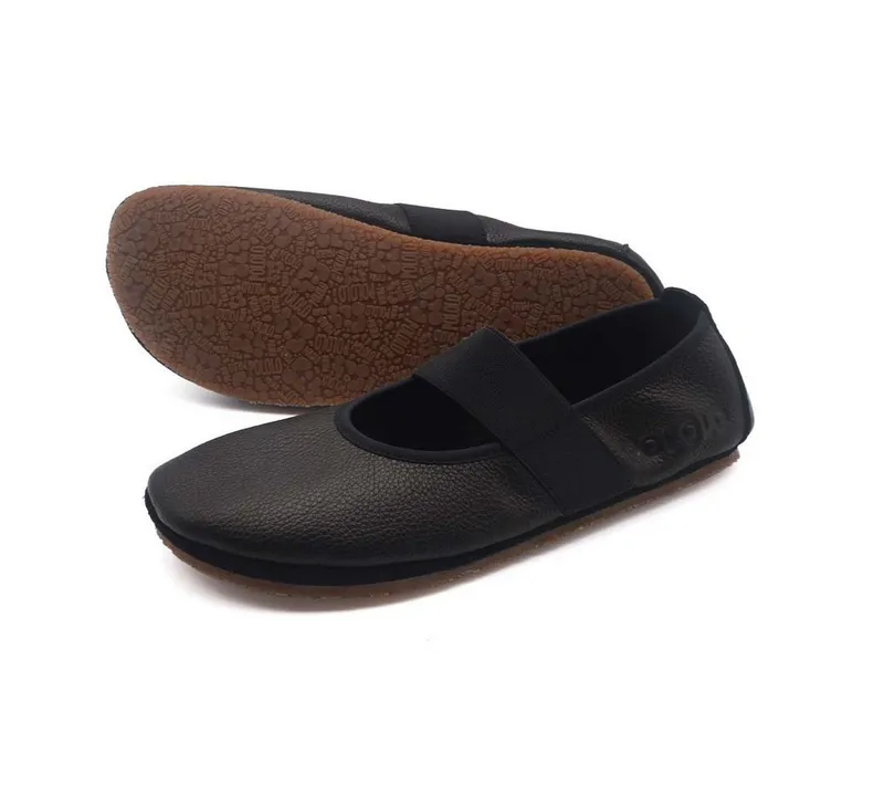 Pololo Pololo Barfuß Ballerina Kaya, Damen Barfußschuh aus natürlich gegerbtem Leder, Schwarz, – Produktbild 2 von 5