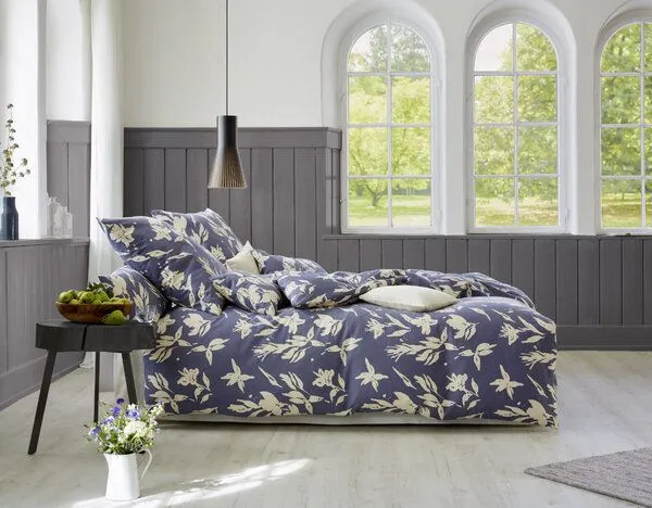 Cotonea Cotonea Bio Satin-Bettwäsche Ornament, Design: ornament (blau), – Produktbild 1 von 3