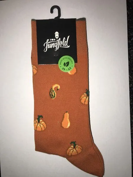 von Jungfeld von Jungfeld Orange Socke mit Kürbismotiv - Herren – Produktbild 2 von 2