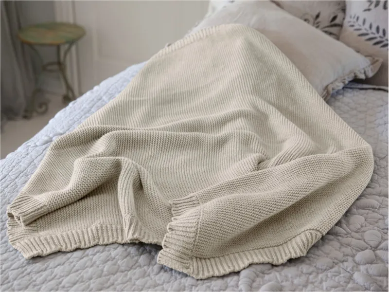 HANS NATUR HANS NATUR Babydecke Bio-Baumwolle Wellenkante Maße 80 x 100 cm, Natur, braun, – Produktbild 2 von 2