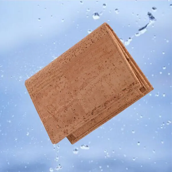 Simaru Simaru Premium Herrengeldbörse aus Kork mit Wiener Schachtel & RFID-Schutz, Beige, – Produktbild 4 von 4