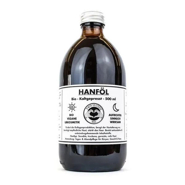 Two Hands BIO Two Hands BIO Hanföl - Kaltgepresst - 500 ml – Produktbild 1 von 1