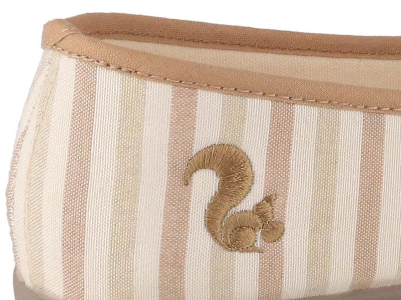 thies thies Pyjama Baumwoll Ballerina, beige stripe Hausschuh, Beige, – Produktbild 4 von 5