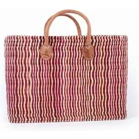 El Puente El Puente Souk-Tasche "Zebra" | Fair Trade & Handmade aus Marokko, Rot,natur, – Produktbild 1 von 1