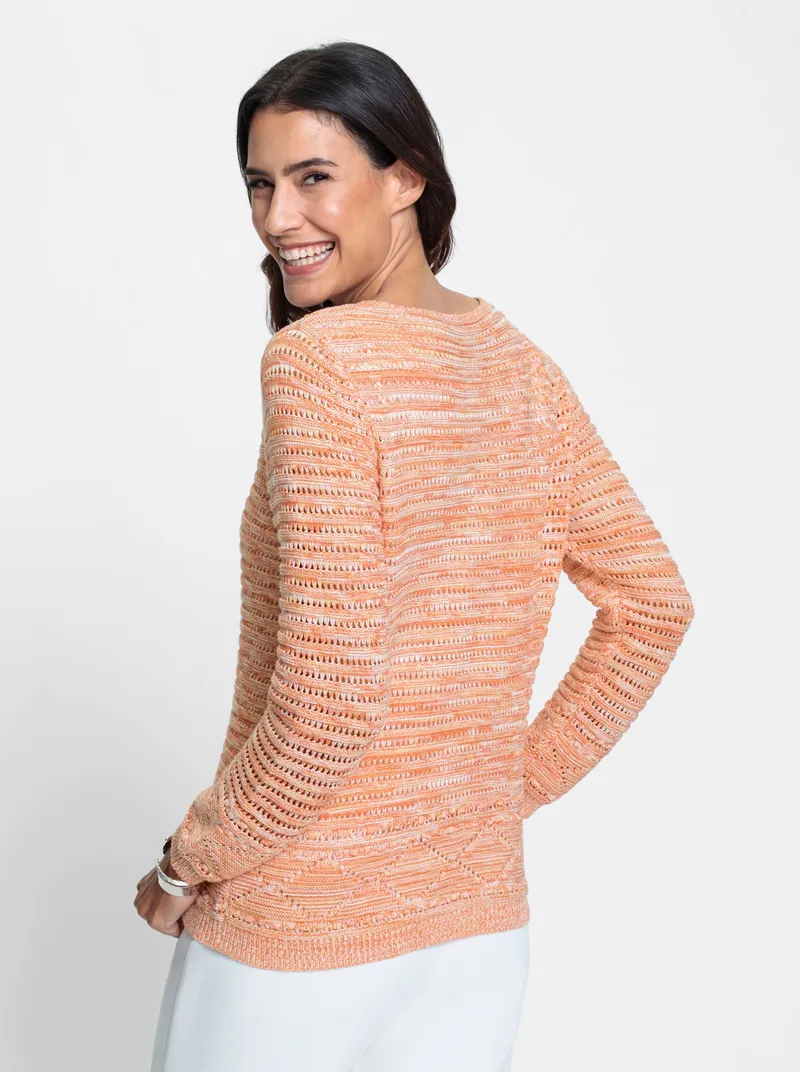 Witt Pullover ecru-apricot-meliert, Ecru-apricot-meliert, – Produktbild 2 von 2