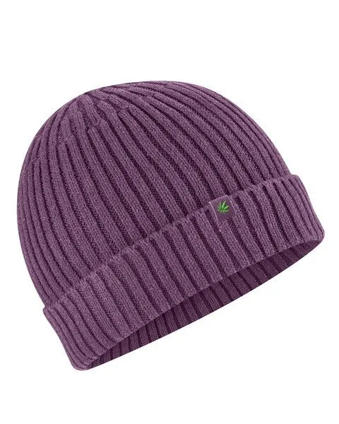 HempAge HempAge Strickmütze recycled Hanf/Biobaumwolle, Amethyst (lila), – Produktbild 3 von 3