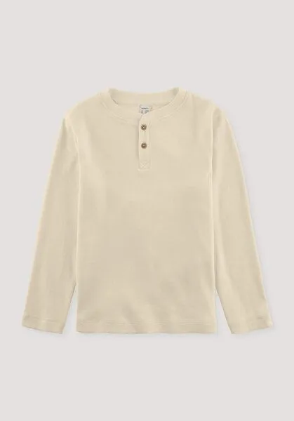 hessnatur hessnatur Henley Rib-Shirt Relaxed aus Bio-Baumwolle, Natur, – Produktbild 1 von 2