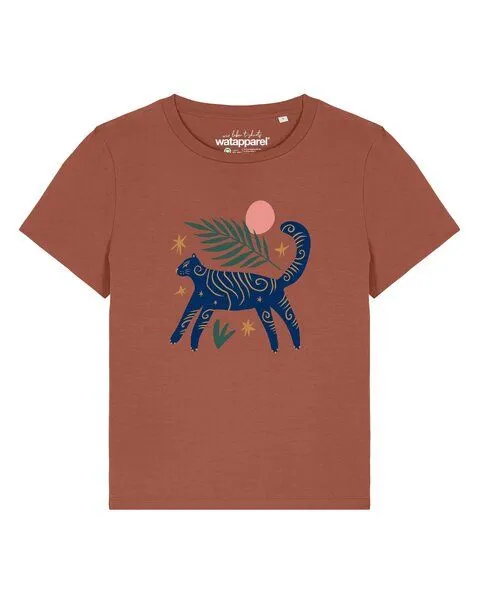 watapparel watapparel T-Shirt Frauen Love and flex, Heritage brown, – Produktbild 1 von 8