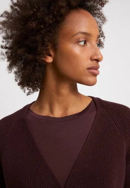 ARMEDANGELS ARMEDANGELS AARIENA - Damen Cardigan aus Bio-Baumwolle, Aubergine, – Produktbild 3 von 4