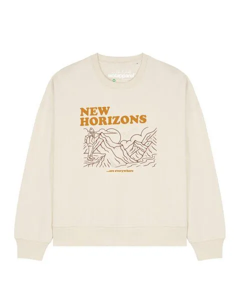 watapparel watapparel Sweatshirt Frauen New horizons are everywhere, Natural raw, – Produktbild 1 von 2