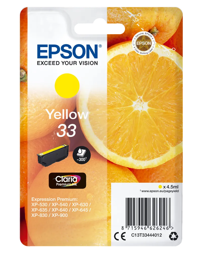 Epson Epson Tintenpatrone T3344/ 33 gelb – Produktbild 1 von 2