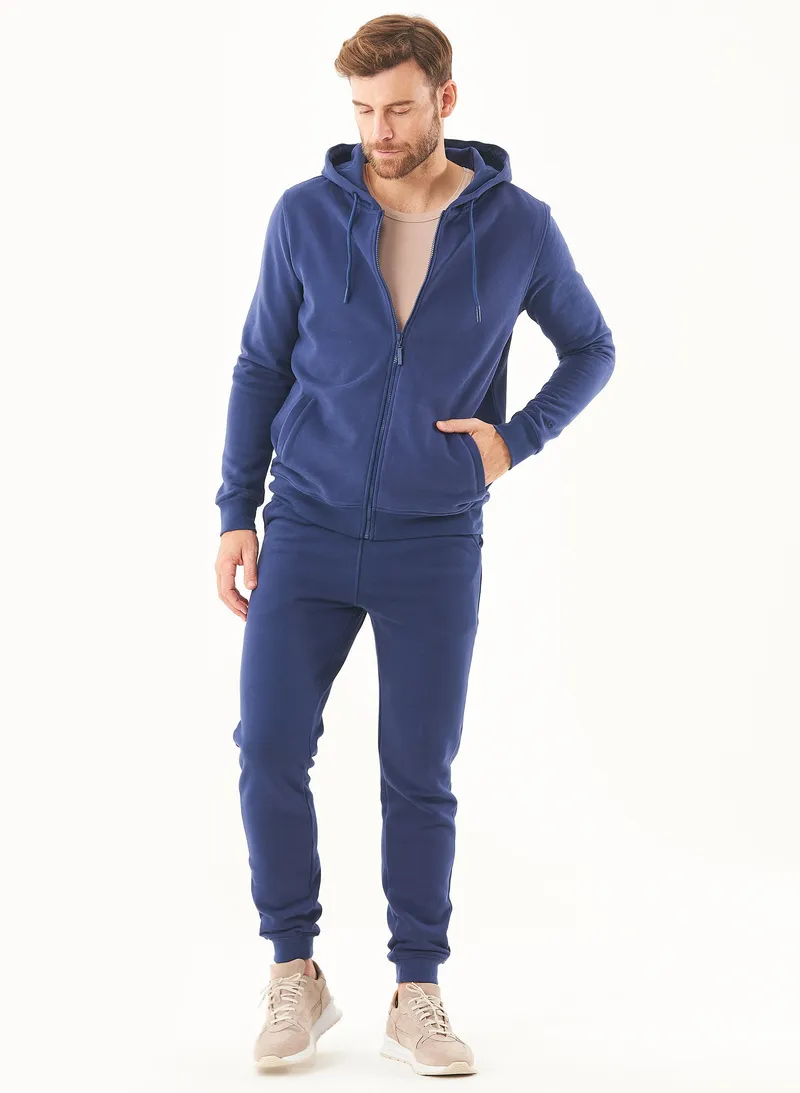 ORGANICATION ORGANICATION Herren vegan Sweatjacke Soft Touch Navy, Dunkelblau, – Produktbild 1 von 2