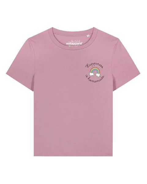 watapparel watapparel T-Shirt Frauen Happiness is homemade, Lilac dream, – Produktbild 1 von 2