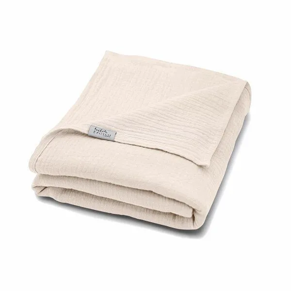 Hutch&Putch Hutch&Putch Musselin Sommerdecke für warme Nächte - Abmaße 135x220 cm - aus 100% Bio-Baumwolle - Handmade in Germany, Beige, – Produktbild 1 von 4
