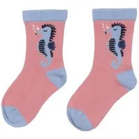 Walkiddy Baby Socken Bio-GOTS Baumwolle Walkiddy Blau Seahorses & Dragonflies, weiche Strümpfe mit Umschlagbündchen, rutschfestem Sitz, hautfreundlich, nachhaltig produziert für zarte Babyfüße – Produktbild 1 von 1