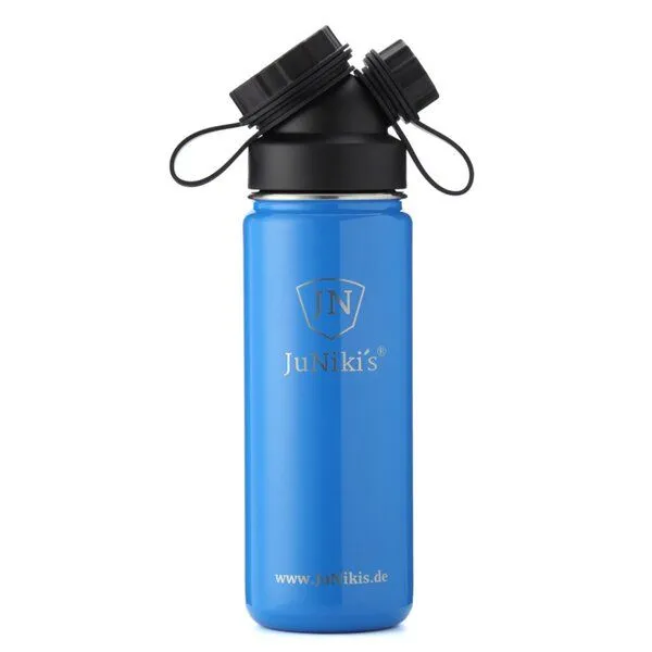 JN JuNiki's JN JuNiki's Promotion-Set: JuNiki´s Rucksack + Trinkflasche 550ml Türkis/Weiß/Blau, Trinkflasche blau, – Produktbild 2 von 3