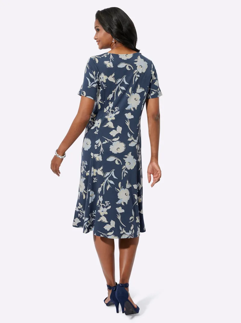 Witt Jerseykleid, Dunkelblau-champagner-bedruckt, – Produktbild 2 von 2
