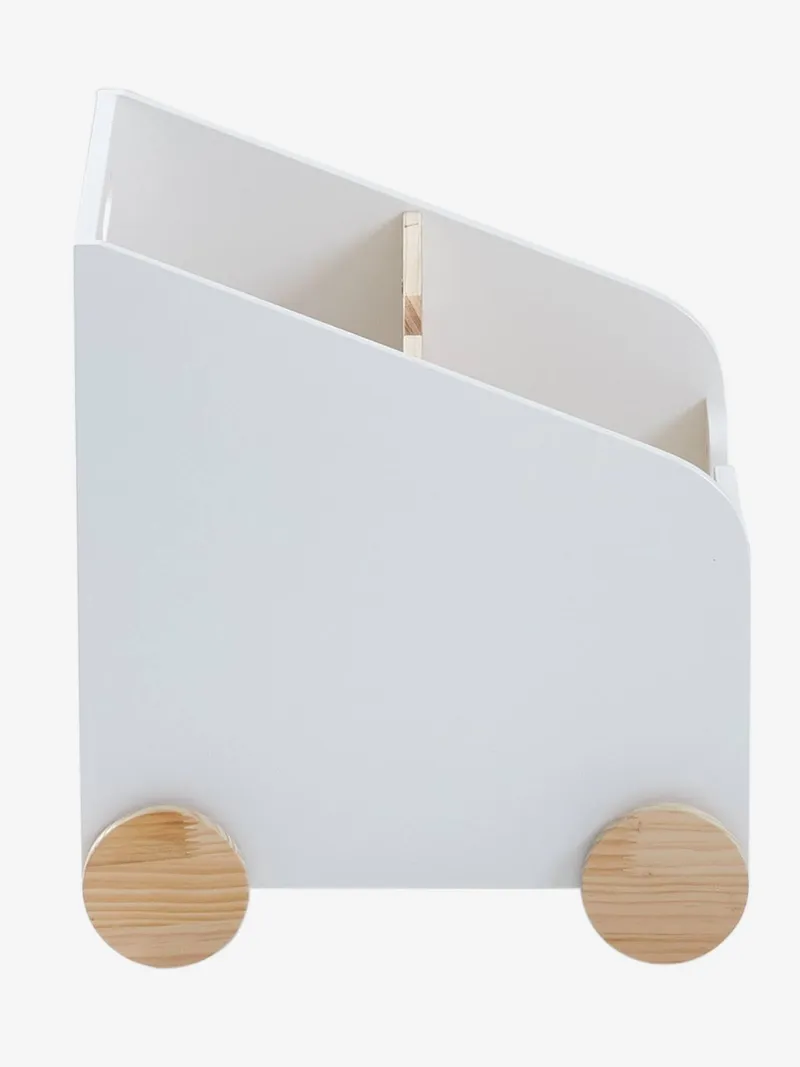 Vertbaudet Kinder Bücherregal mit Rollen SCHOOL, Weiß, – Produktbild 4 von 4