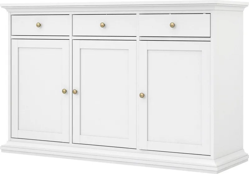 Home affaire Kommode Paris, mit vielen Staurammöglichkeiten und einer Rahmenoptik, Breite 143,7 cm, Weiß, – Produktbild 1 von 5