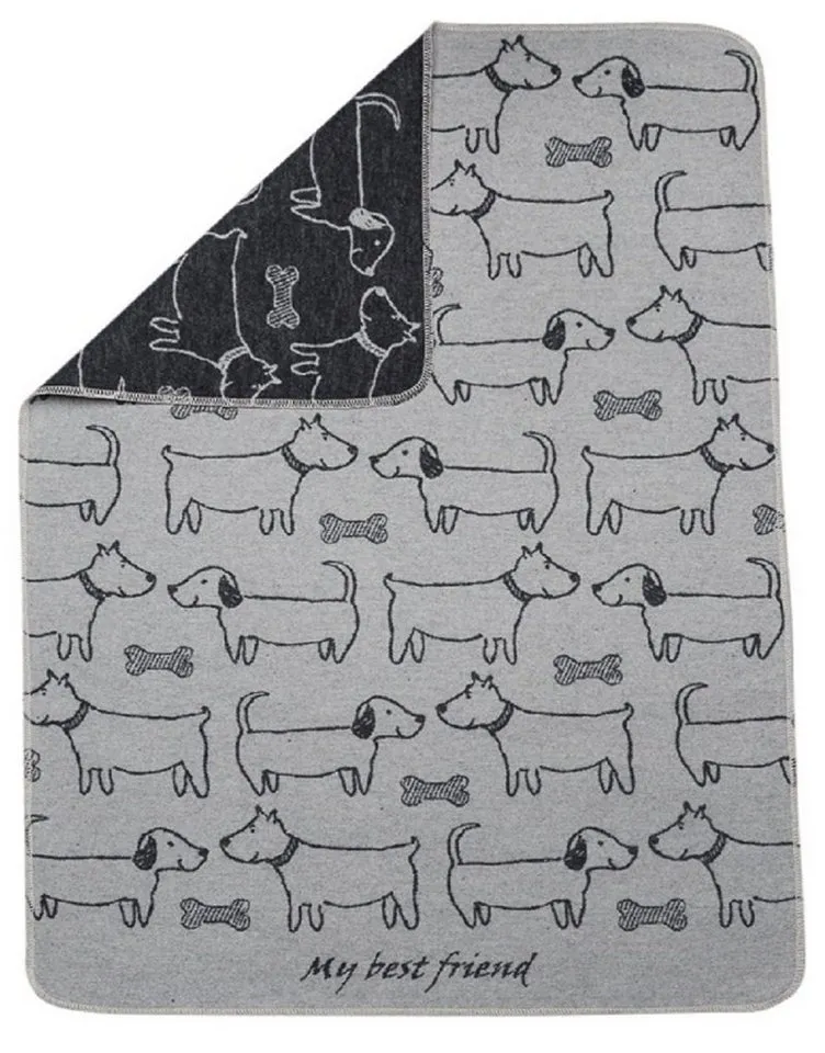 david fussenegger david fussenegger Tierdecke Hundedecke 'best friend allover' 70 x 90 cm, Grau, – Produktbild 2 von 4