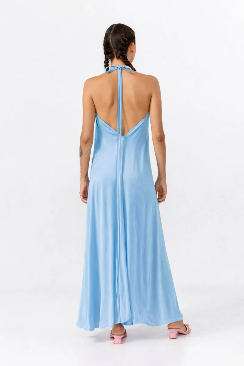 SUITE13LAB SUITE13LAB Damen vegan Kleid Mp Lang Hellblau, Hellblau, – Produktbild 2 von 2