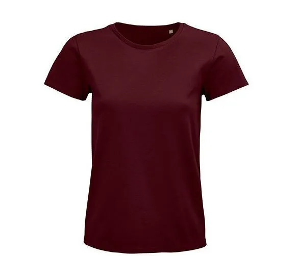 Sol's Sol's Damen T-Shirt Kurzarm Rundhals in 20 verschiedenen Farben aus Bio - Baumwolle, Burgundy, – Produktbild 1 von 3