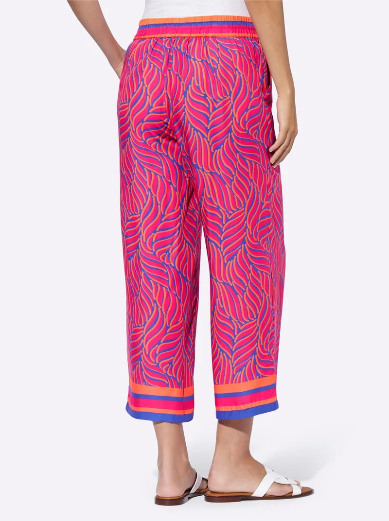 heine Druckhose royalblau-pink-bedruckt, Royalblau-pink-bedruckt, – Produktbild 1 von 3