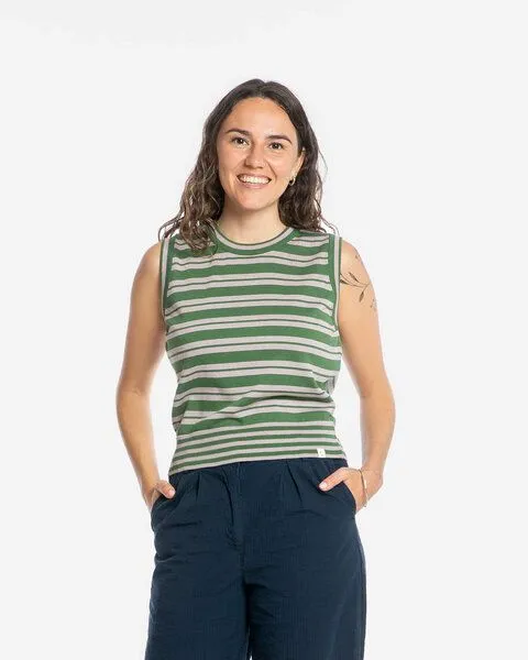 MATONA Matona Ärmelloses Top | Cotton Knit Top | aus Bio-Baumwolle | GOTS-zertifiziert, Fir/lavender, – Produktbild 1 von 3