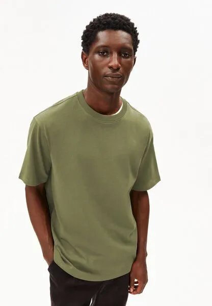 ARMEDANGELS ARMEDANGELS MAARKOS Herren T-Shirt aus Baumwoll-Mix, Fatigue green, – Produktbild 1 von 4