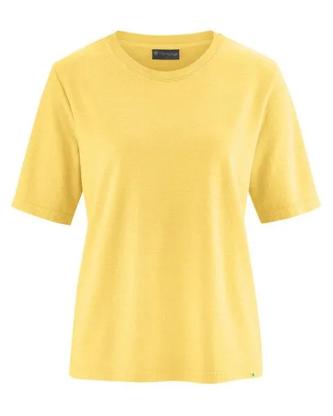 HempAge Hempage Damen T-Shirt Hanf/Bio-Baumwolle, Butter (gelb), – Produktbild 2 von 4