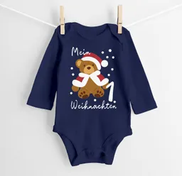 MoonWorks Body Baby Body langarm Mein erstes Weihnachten Teddy Aufdruck XMAS Outfit – Produktbild 1 von 1