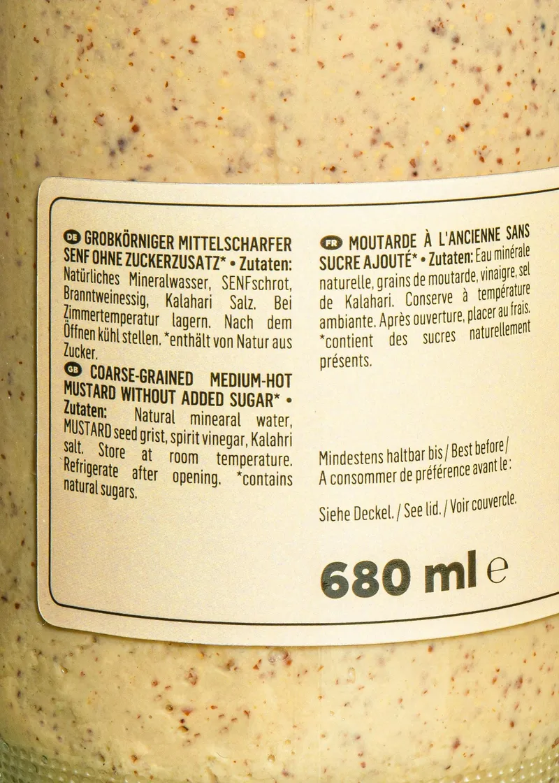 KoRo Mittelscharfer Senf ohne Zuckerzusatz 4 x 680 ml – Produktbild 3 von 5