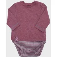 OrganicEra Baby Langarm T-shirt Body 'OrganicEra' aus Bio Baumwolle, Bordeaux melange (rot), – Produktbild 1 von 1