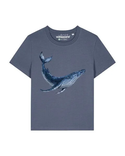 watapparel watapparel T-Shirt Frauen Wal, Blue grey, – Produktbild 1 von 2
