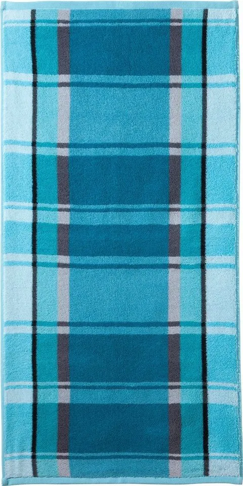 Erwin Müller Handtuch Handtuch "Ludwigsburg" 4er-Pack, Jacquard, Walk-Frottier Uni/Karo/Ornamente, Grün, – Produktbild 6 von 8