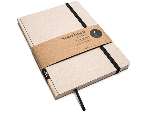 tyyp tyyp Notizbuch A5 – 100% Recyclingpapier – handmade in Germany – Klassik Öko, Cream, – Produktbild 2 von 4