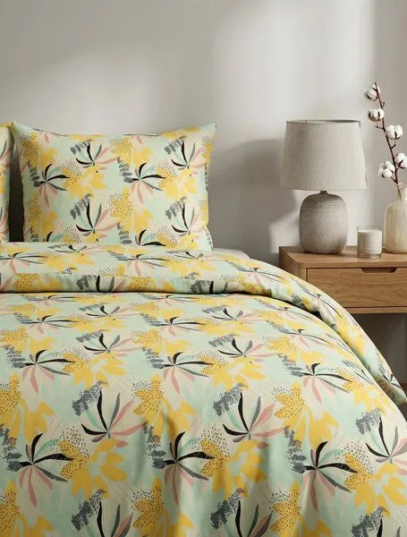Nature by Adam Nature by Adam Bettwäsche 2tlg aus 100% Bio-Baumwolle - Made in Germany - Jungle, Gelb, – Produktbild 1 von 4