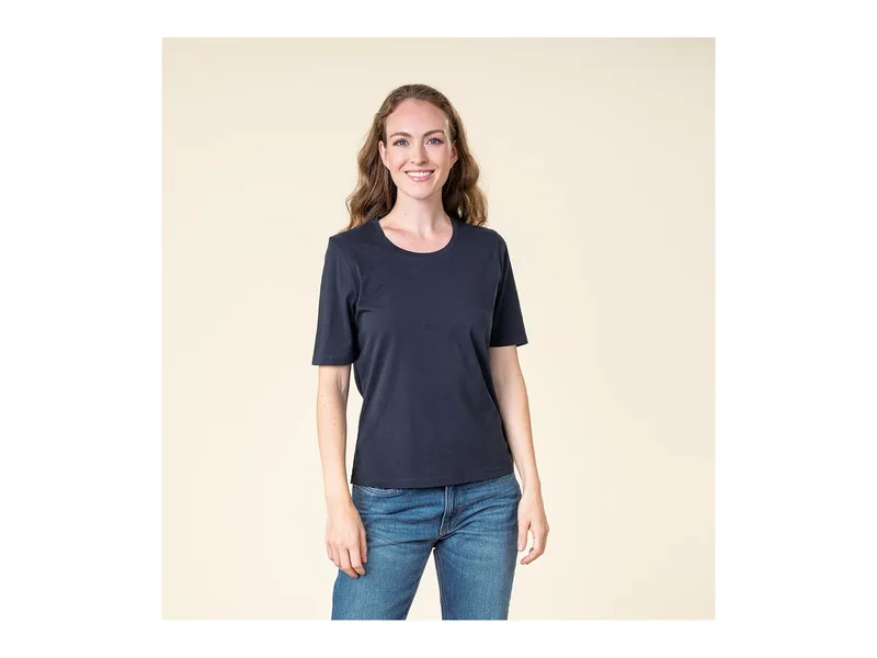 Living Crafts Living Crafts - Damen T-Shirt (100% Bio-Baumwolle), Blau, – Produktbild 3 von 4