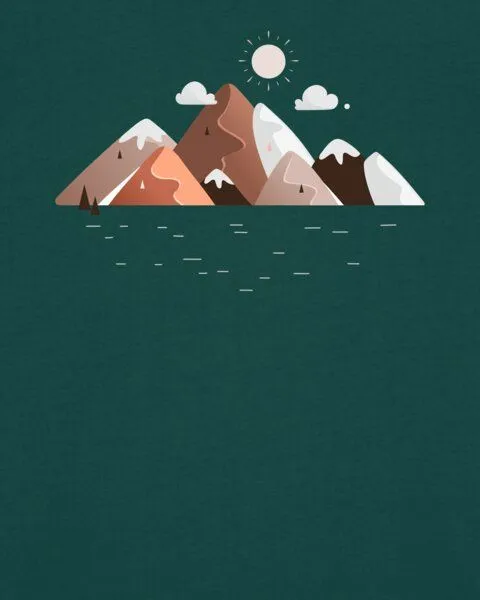 watapparel watapparel T-Shirt Unisex Mountains & Moon, Glazed green, – Produktbild 3 von 3